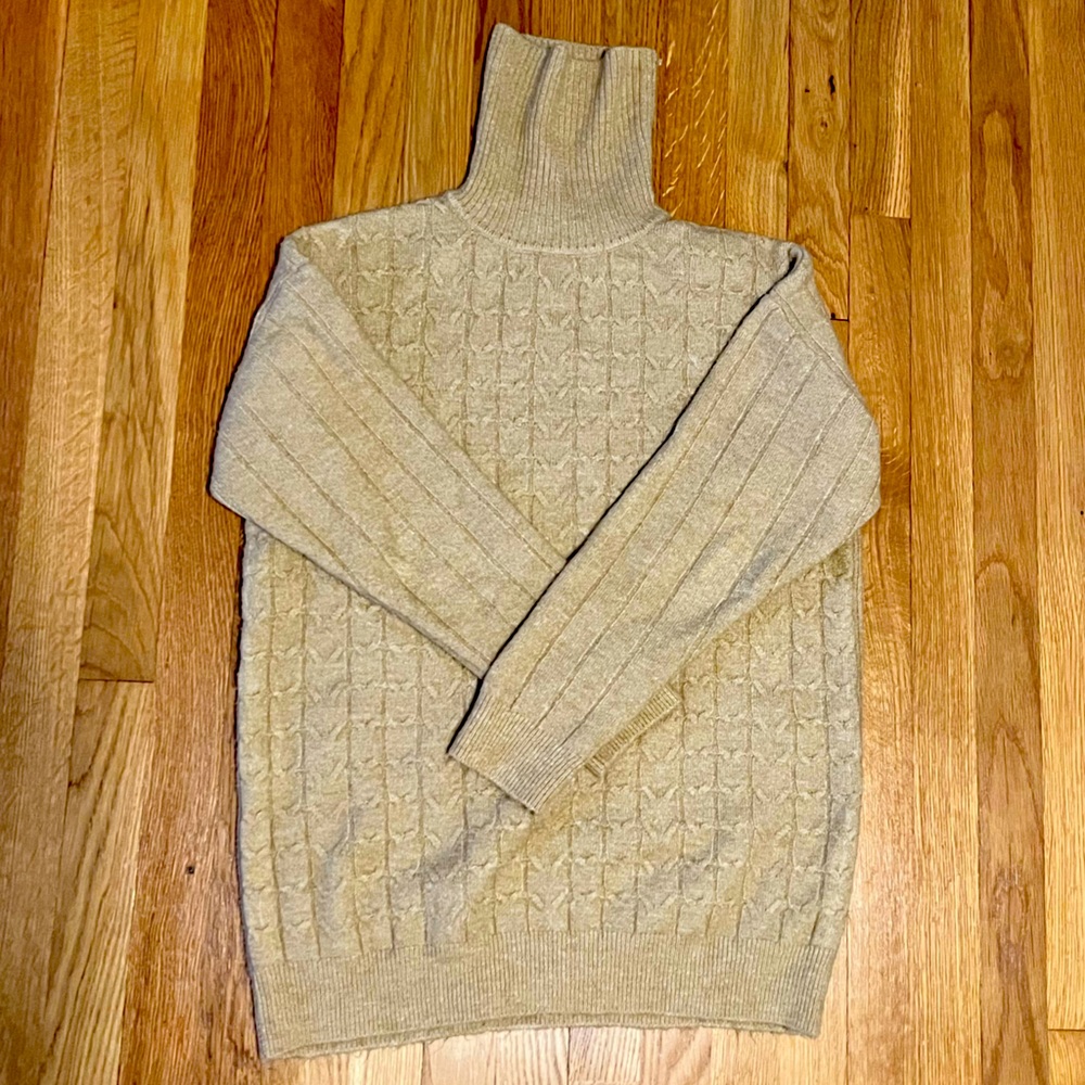 Camel soft knit turtleneck sweater